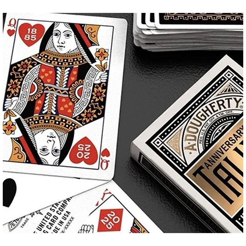 Покерні карти Tally-Ho 140th Anniversary Metaluxe Circle Black 92049 фото