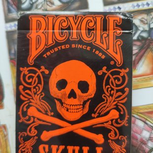 Покерні карти Bicycle Skull Orange/ уцінка 90900 фото